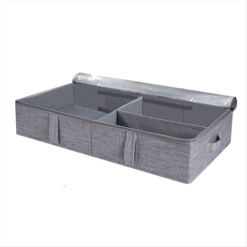 50L Under Bed Storage Box with Lid, Foldable Linen