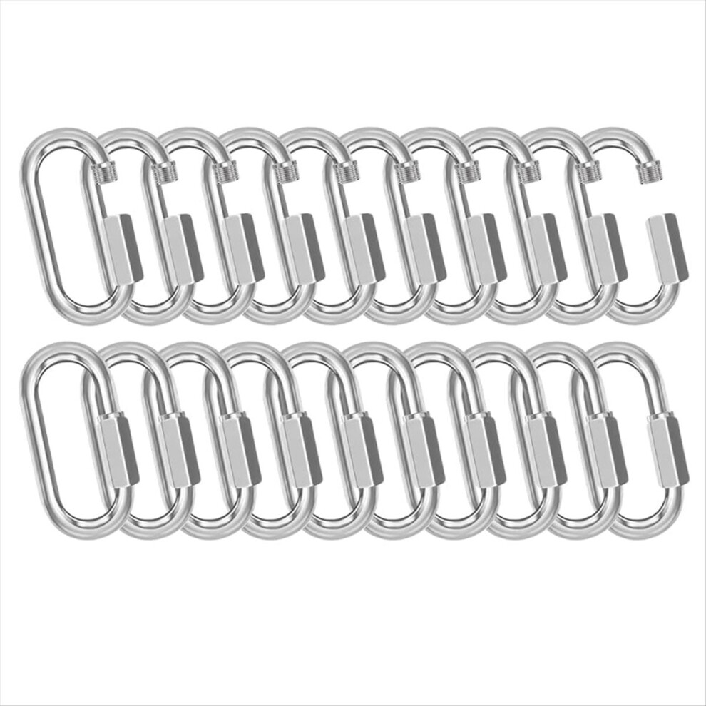 M6-20Pcs Quick Links Chain Connectors, 1/4In Galva 4851707693080