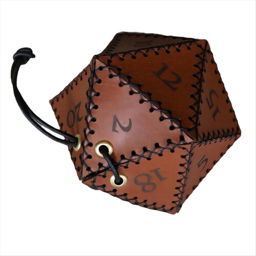PU Leather D20 Dice Bag, Polyhedral Pouch Portable 1