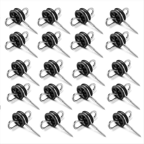 Electric Fence Door Handle Anchor, Double Ring Far 1