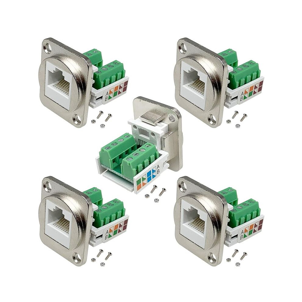 Rj45 Panel Mount Screw Terminal Adapter, Rj45/8P8c 4851707619073