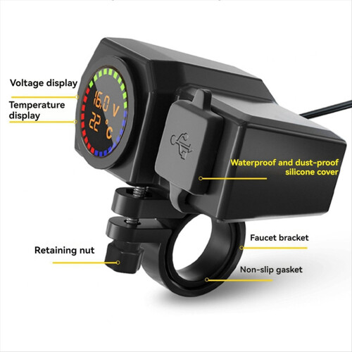 USB Socket Motorcycle Handlebar & Rear Mirror Wate