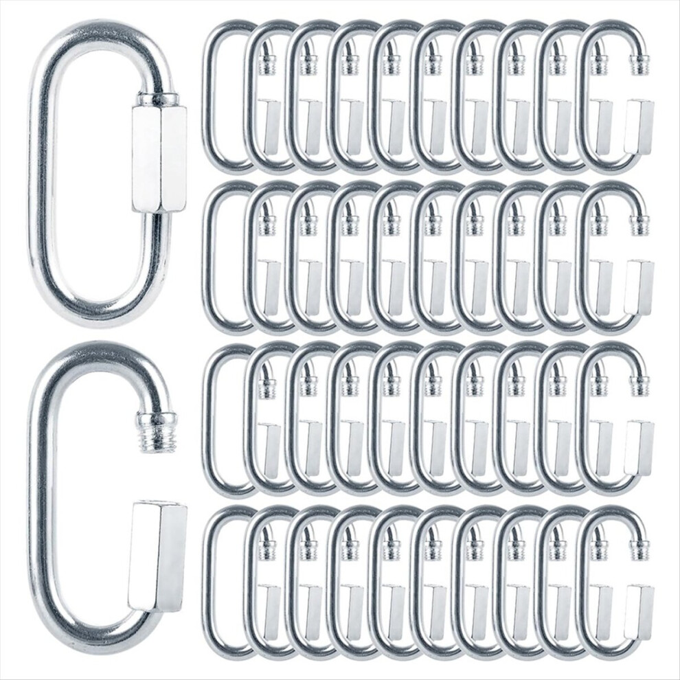 60Pcs Carabiner M6 Quick Link 6Mm Chain Link, Galv 4851707613101