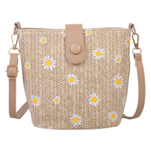 Small Daisy Straw Woven Women's Messenger Bag Fash