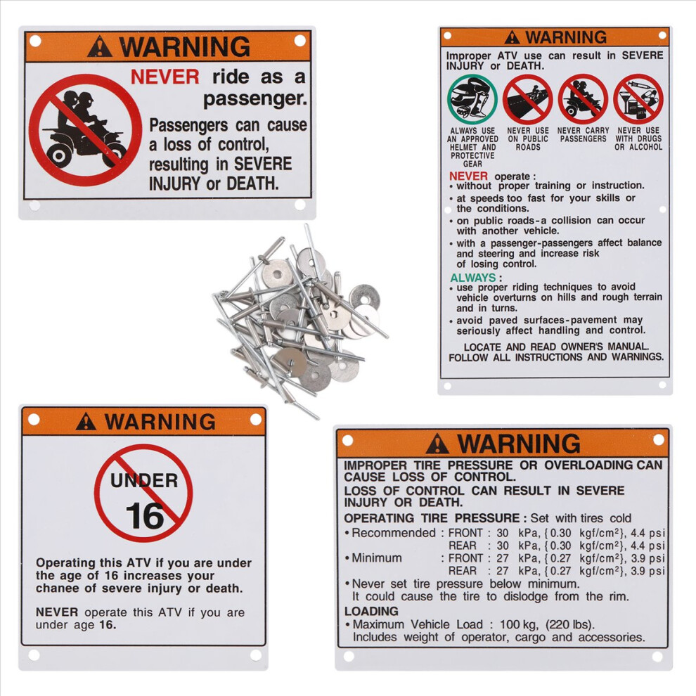 For Warning Decals Stickers Labels Aluminum Backed 4851707644181