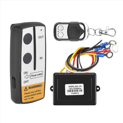 12V 12Volt 50ft Winch Wireless Remote Control Set 2