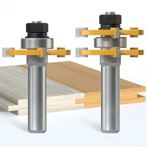 2Pcs 8Mm Shank Joint Assembly Router Bit Set Tongu 1