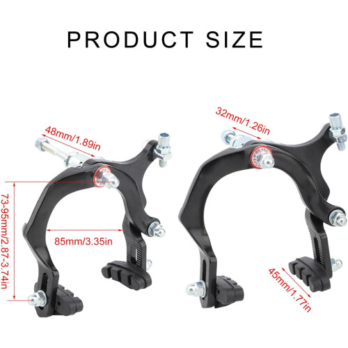Long Arm Bicycles Brake Caliper Lightweight RustResistant Front and Rear Black 1