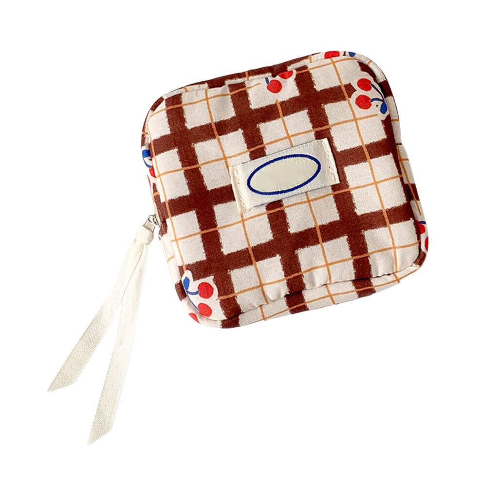 Brown Compact Grid Fruit Pattern Storage Organizer- Lattice