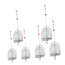 Stainless Steel Fishing Bait Holder Cage Set 6pcs Portable Outdoor Lure Feeder Basket Carp Shrimp Eel Crawfish Trap