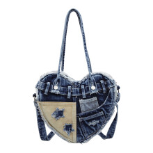 Women Armpit Bag Handbag All-matching Shoulder Bag Heart-Blue