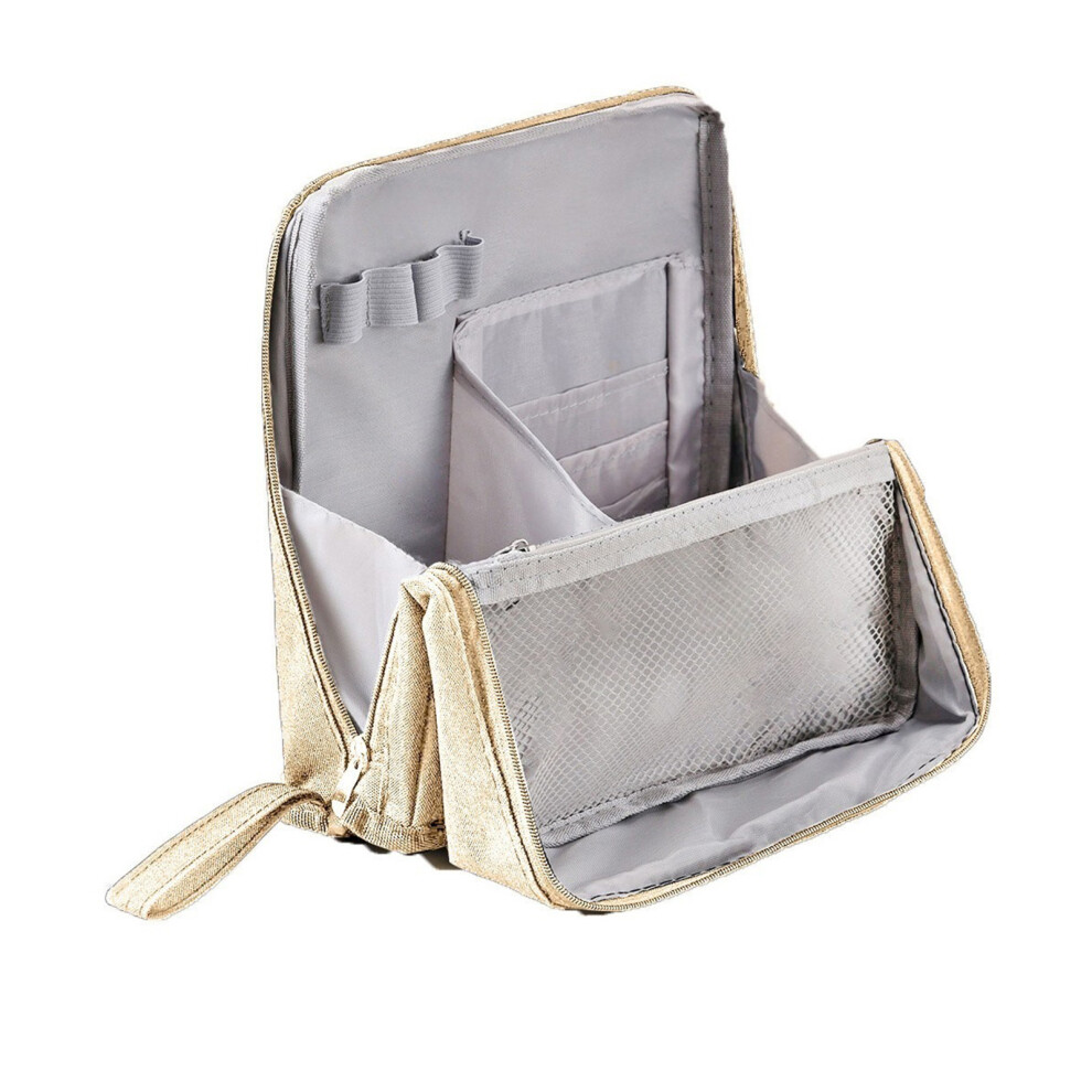 MultiCompartment Stationery Storage Pouch Portable Makeup-rice