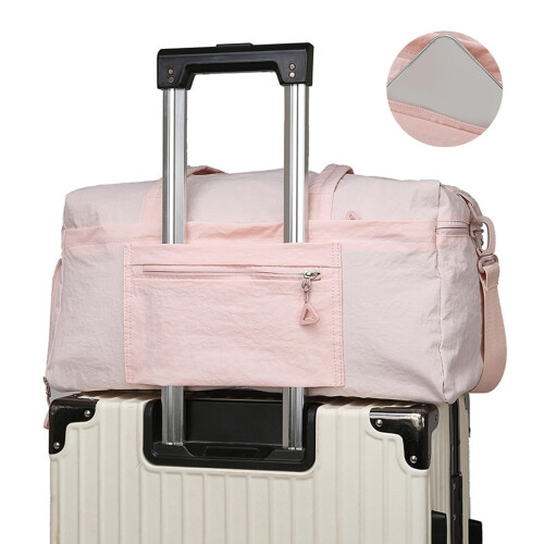 Gym Bag with Shoe Compartment Overnight Bag Training Bag-Pink 1