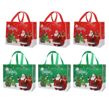 Bolsas navideñas multifuncionales, reutilizables, de tela no tejida, impermeables, con asas, ideales para envolver regalos durante la Navidad,