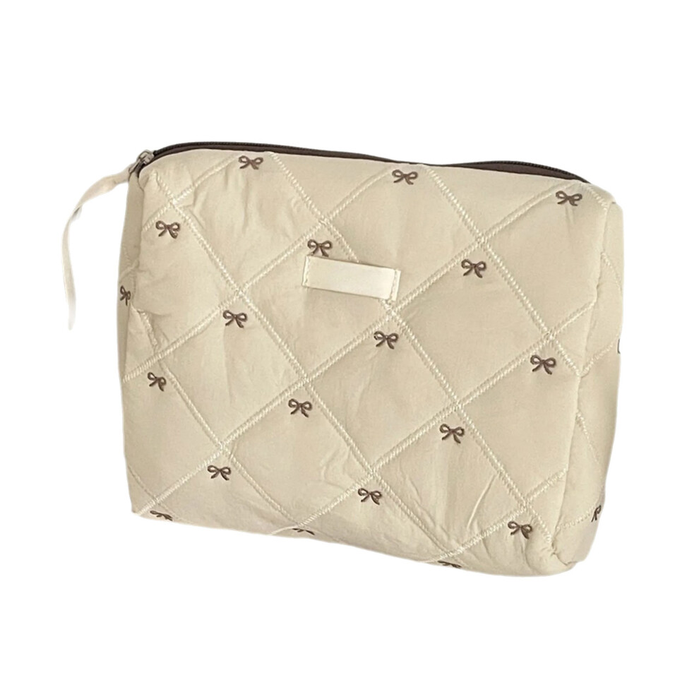 Spacious Makeup Pouch Bows Decoration Hand Carry-Clutch bag