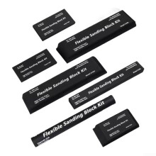 Flexible EVA Sanding Block 7Piece Set For Woodworking And Auto Body Wet/Dry Use Assorted Sizes Easy Clean