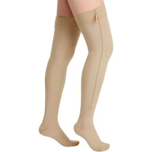 Thigh Socks Highly Elasticity Zippered-color Long tube toe