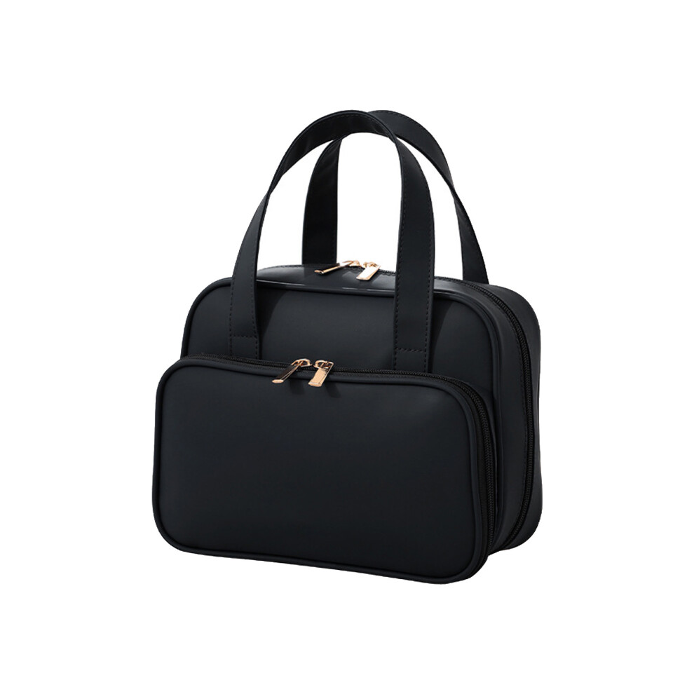 Black Simple Makeup Bag Large Capacity Cosmetic Bag Wash Bag