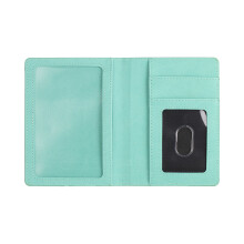 PU Leather Embossed Passport Holder Travel-Peacock Blue