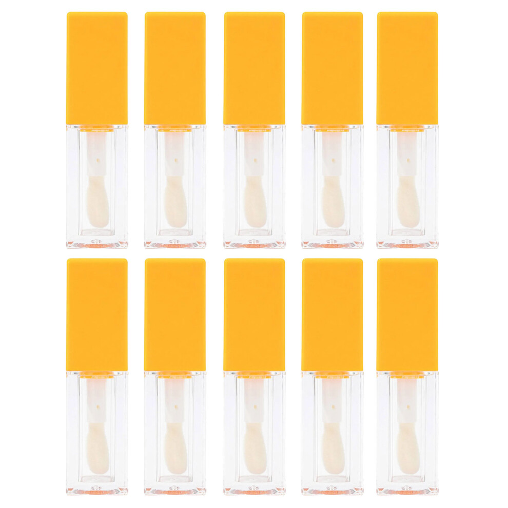 Yellow Lip Balm Empty Containers Refillable Rotatable Plastic
