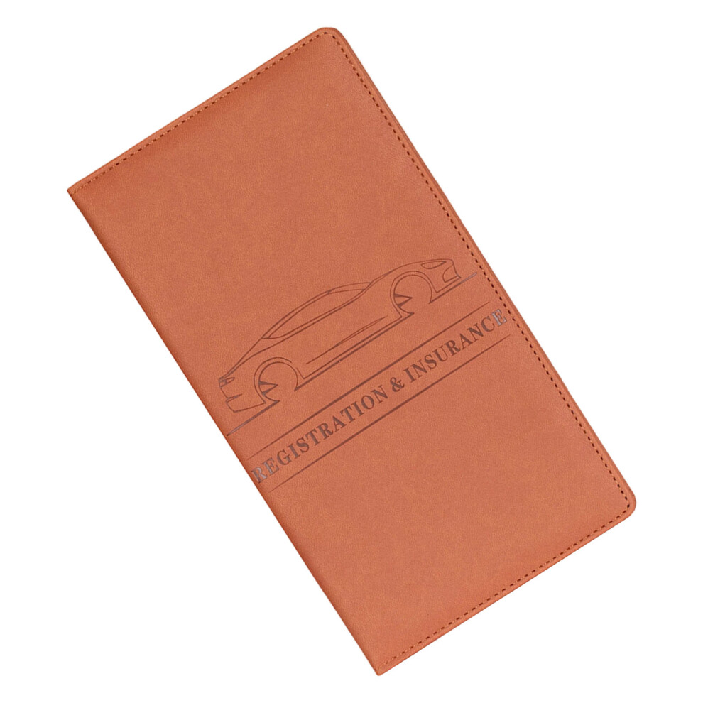 Car Registration And Insurance Card Holder,Vehicle Glove- Brown 7696000867236
