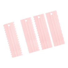 4 Stück Kuchen-Umrissschaber, doppelseitiger-Rosa 4-teiliges Set