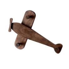 Lustiger Wandhaken aus massivem Holz im Flugzeug-Design für
