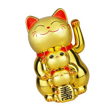 Lucky Cats Winking Arm Set Lovely Chinese Cats Solars-Gold
