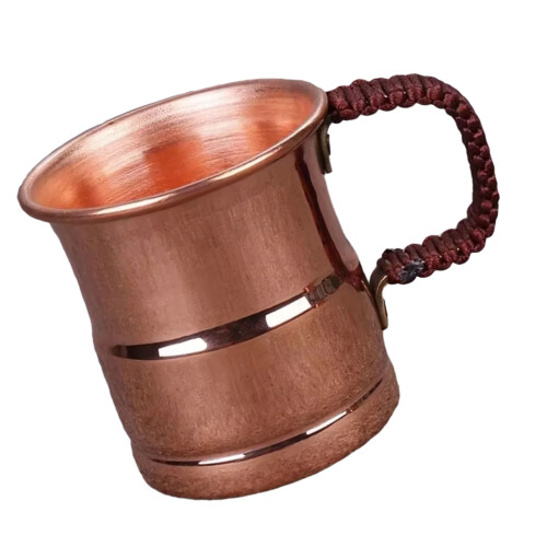 Purer Copper Beer Mug with Woven Handle Comfortable Grip Cup-70