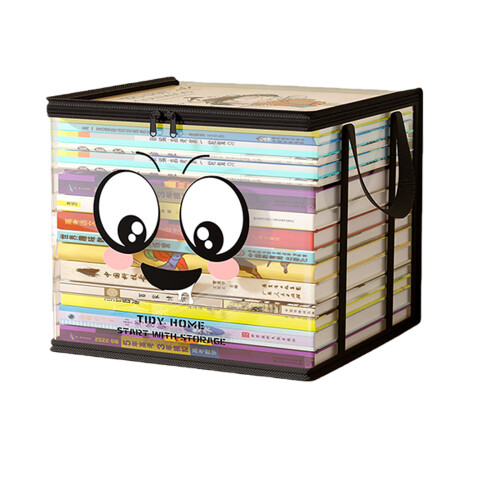Pliable Book Storage Case Square Storage Box-Black smilling