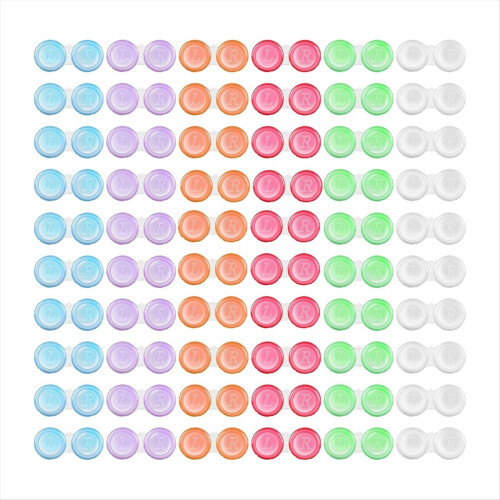60 Pack Contact Lens Cases, Cases Bulk in 6 Colors