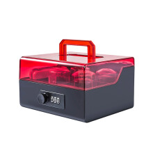 Protective Combination Lock Box with 5 Compartments-black red