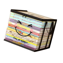 Space Saving Pliable Book Storage Box Clear-black smilling D