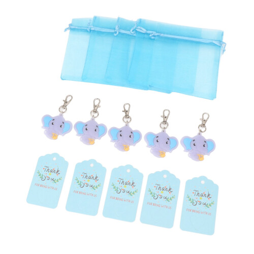 Αξιολάτρευτες μπομπονιέρες για baby shower με ελέφαντα, συμπεριλαμβανομένων μπρελόκ, 2