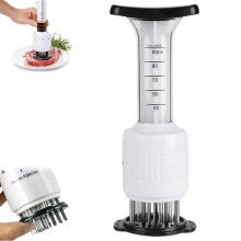 Stainless Steel Meat Tenderizer 2In1 Manual Seasoning Injector For Meat And Poultry, Steak, Chicken, Brisket, Brining
