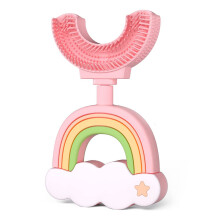 U-förmige Kinderzahnbürste, 360-Reinigung, ergonomisches Design, lebensmittelechtes Silikon, austauschbarer Bürstenkopf, hitzebeständig und