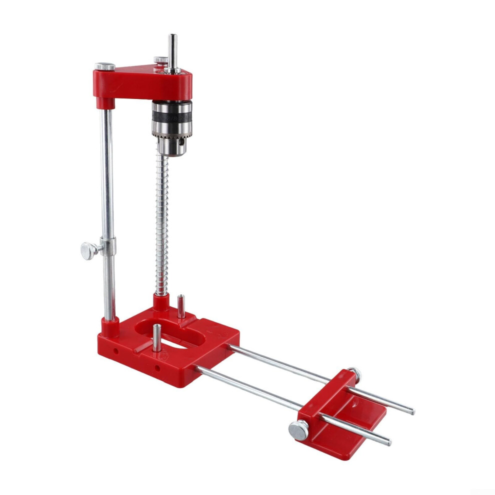 Adjustable Portable Drilling Positioner For Accurate Woodworking With Flexible Backplane Fits Drills Black Red 280X240mm 9067246244637