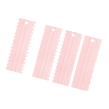 Pack of 4 Cake Outline Scrapers Double Sided-Pink 4 piece set