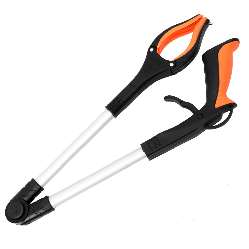 Foldable Aluminum Alloy Trash Picker Strong Clamping Force Grabber Tool For Seniors Litter Picker With Lockable Hinge