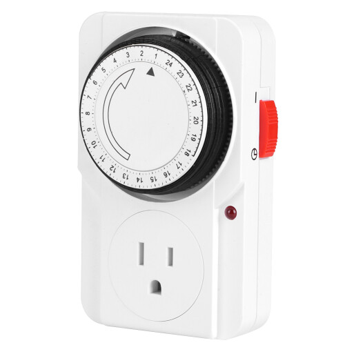 Automatic Timer For Lights, Mechanical 24 Hour Outlet Timer With Pin Dial System, Durable Electrical Timer Plug In For Lamps Fans Holiday Decorations