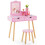Costway 2-in-1 Vanity Set for Kids Dressing Table and Stool With 2 Large Drawers 1