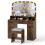 Costway Vanity Desk With Mirror and Lights Dressing Table with Stool Charging Station 1