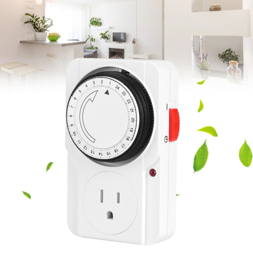 Automatic Timer For Lights, Mechanical 24 Hour Outlet Timer With Pin Dial System, Durable Electrical Timer Plug In For Lamps Fans Holiday Decorations 1