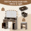 Costway Vanity Desk With Mirror and Lights Dressing Table with Stool Charging Station 2