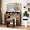 Costway Vanity Desk With Mirror and Lights Dressing Table with Stool Charging Station 4