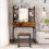 Costway Vanity Desk With Mirror and Stool Dressing Table With Power Outlets 9