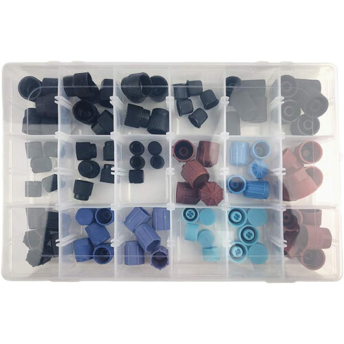 Air Conditioning Valve Core Cap 90x Pack, AC Charging System Accessories, Vehicle Compatibility, Universal Fit 2