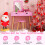 Costway 2-in-1 Vanity Set for Kids Dressing Table and Stool With 2 Large Drawers 6