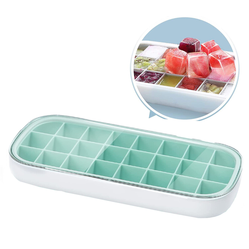 Reusable Ice Cubes Maker, Press Style Operation For Easy Ice Release, Space Saving Cleanliness In Your Freezer (24 Slots, Pink) 9155353357149