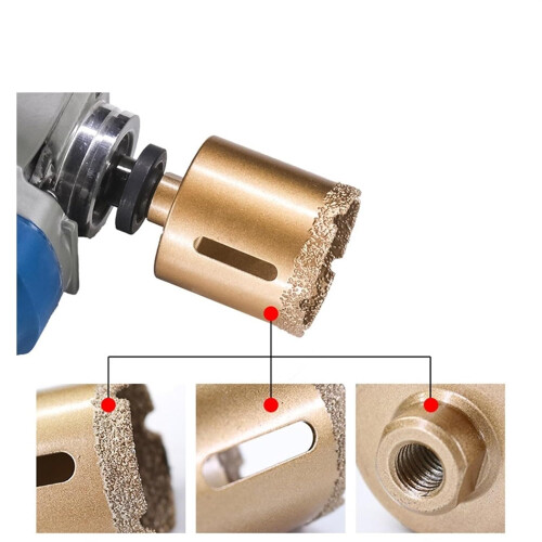 Dry Vacuum Brazed Diamond Drilling Core Bit M10 Thread 660mm Diameter Range 16mm Shank Ceramic Tile Granite Marble 2